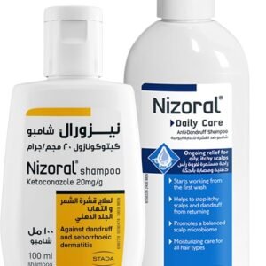مجموعة العلاج الأساسي لفروة الرأس الدهنية - شامبو مضاد للقشرة بنسبة 2% 100 مل وشامبو تنظيف يومي لفروة الرأس الدهنية 200 مل من نيزورال